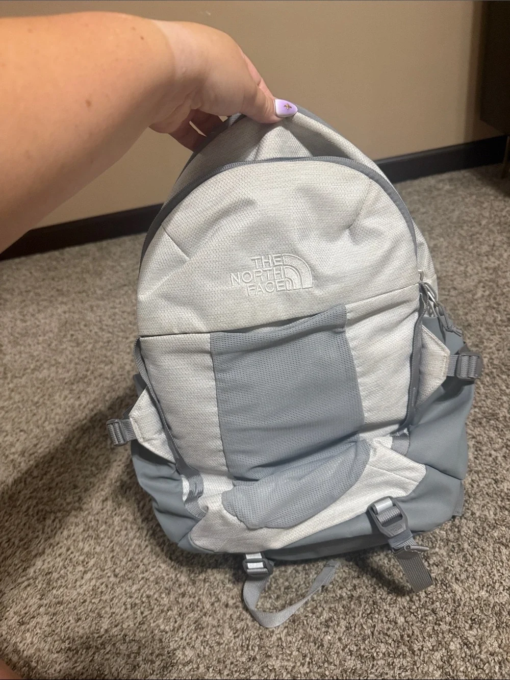The North Face Light Gray and Gray Two-Tone Men's Backpack